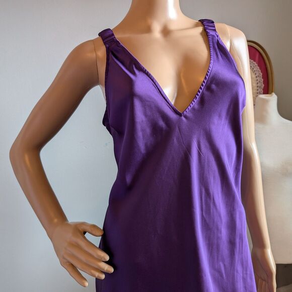 Target Future Collective Alani Noelle Satin Midi Slip Dress Purple Low Back - Picture 4 of 12